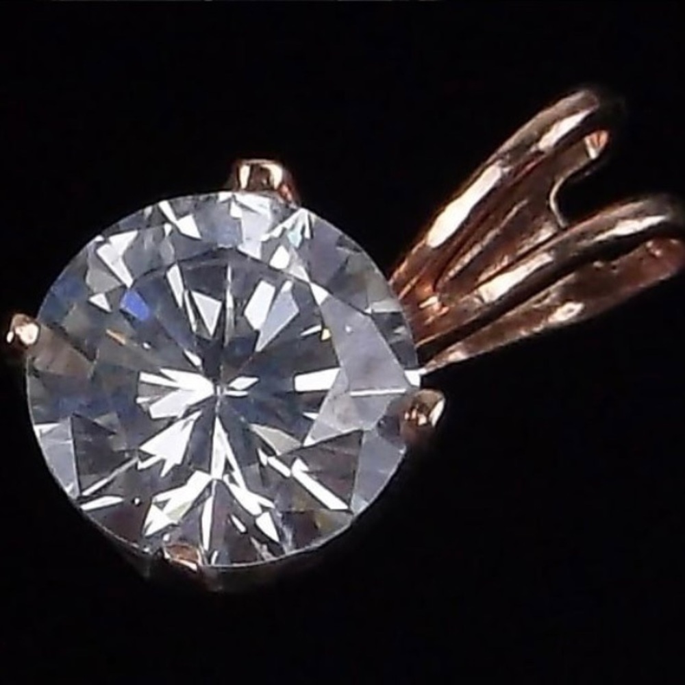 Gold Over Sterling Silver Simple 1ct Stone Pendant‎